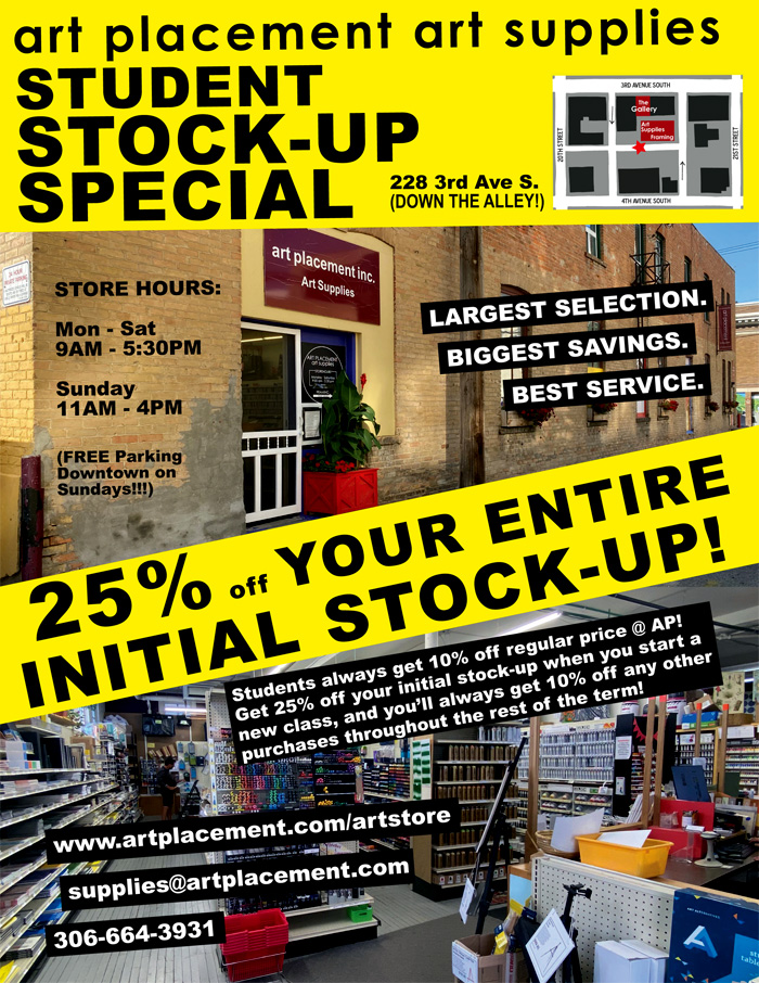 art placement art supplies student stock up special