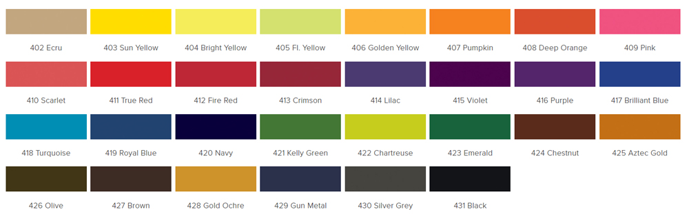 Jacquard iDye Natural Color Chart