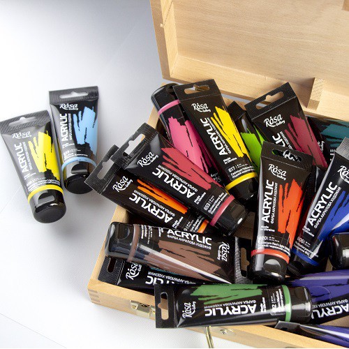 Rosa acrylic paints