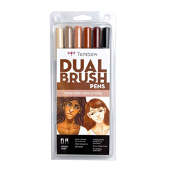 tombow dual brush pen set of 6 portrait